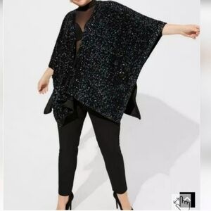 NWT ONE SIZE TORRID Sequined Ruana